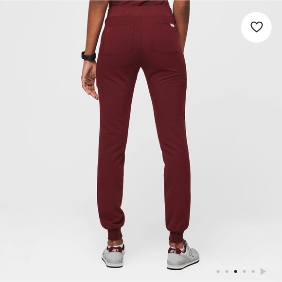 Figs Burgundy Zamora Jogger Pants - Picture 2 of 3